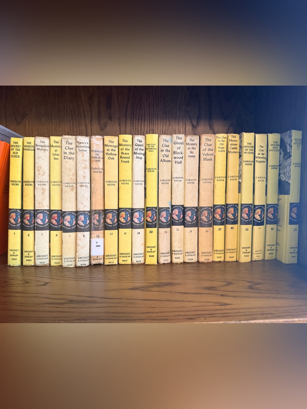 Nancy Drew Carolyn Keene Yellow Hardcover Kids Mystery Book Set - Classic